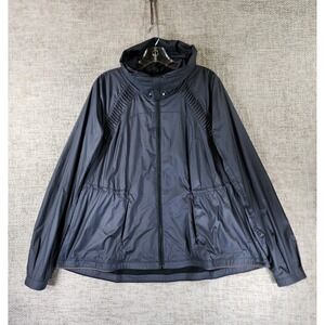 Lululemon Hooded Windbreaker Jacket Womens *6-10 Black Lightweight Zip Cinch